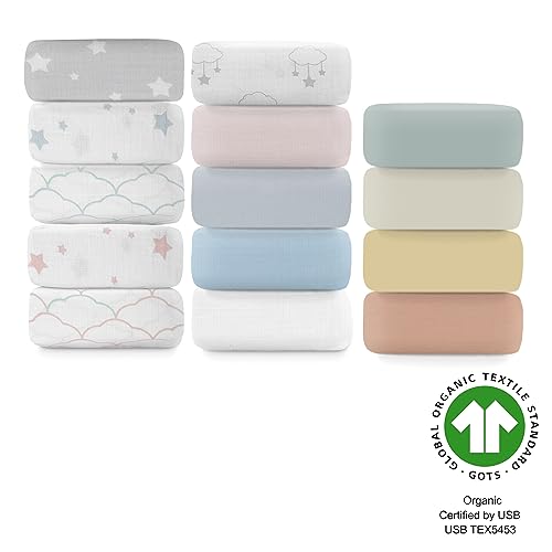 Newton Baby Organic Cotton Fitted Crib Sheet 2-Pack Oatmeal - Single-Layer, All-Around Elastic