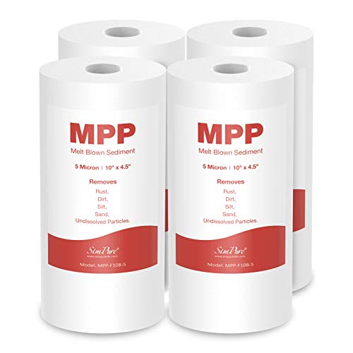 SimPure 10x4.5 Inch 5 Micron Whole House Sediment Water Filter Cartridge (Pack of 4)