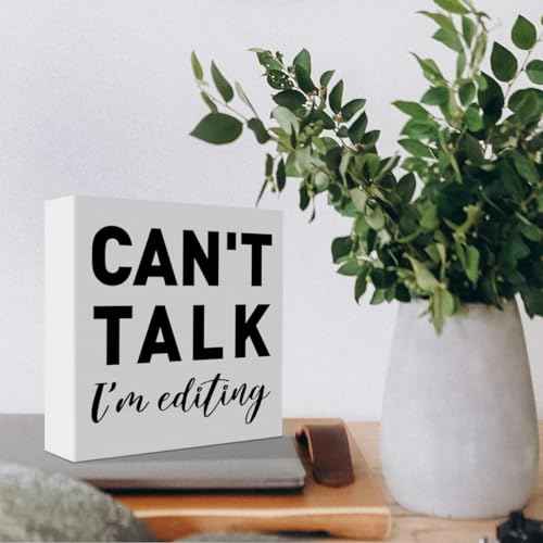 Photography Lovers Gifts for Men Women, Photographer Thank You Gift Christmas Birthday Gift for Photography Camera Lovers Photography Office Desk Decor Wooden Sign, Can't Talk