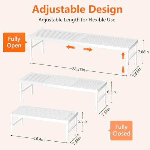 2 Pack Expandable adjustable stackable kitchen cabinet