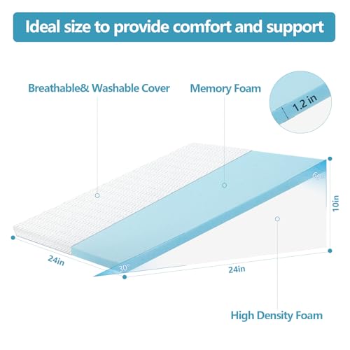 Nordjager Gray & White Wedge Pillow 24x24x10 Inch for Sleeping & Post Surgery