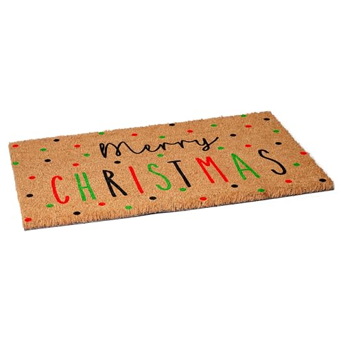 Calloway Mills Festive Merry Christmas Doormat 2'6" x 4' (30" x 48") Coir Backed