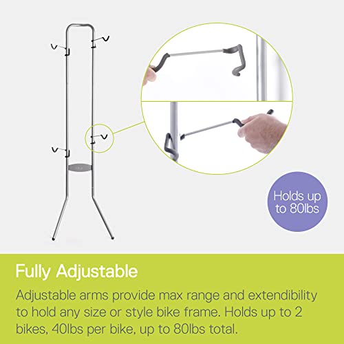 Adjustable Vertical Bike Storage Rack for Road MTB Hybrid Bicycles - Silver Variation