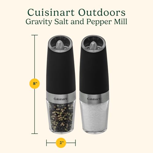 Cuisinart Gravity Salt and Pepper Grinder Set 8x2 Inch Automatic Operation
