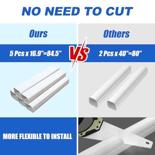 3" x 10Ft Mini Split Line Set Cover Kit with Flexible Duct for AC Protection