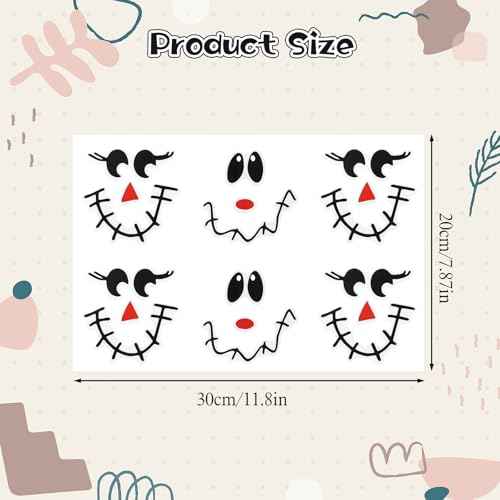24 PCS Fall Scarecrow Face Stickers, Cute Scarecrow Vinyl Decals, Scarecrow Faces for Crafts Wall Decals Stickers Halloween Thanksgiving Christmas Glass Window DIY Craft Sticker