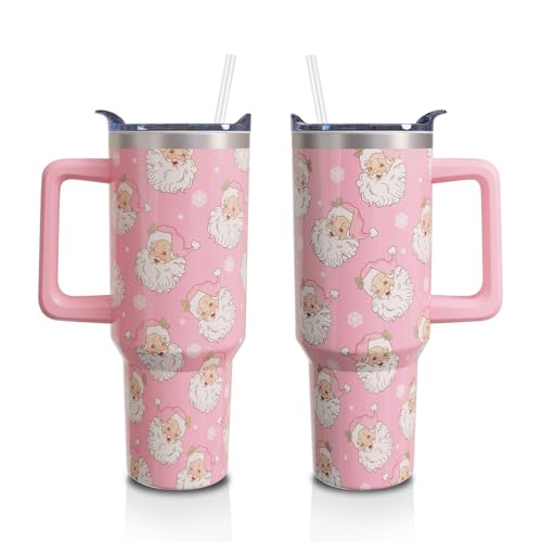 Aokoyi Santa Tumbler 40oz Insulated Cup with Handle & Straw - Christmas Gift, Model: santa tumbler-01
