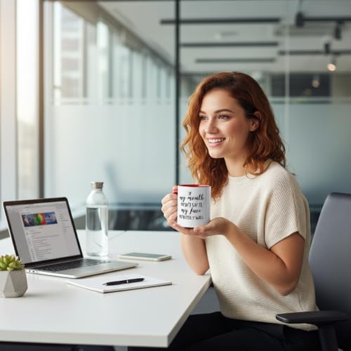 Funny Red Ceramic Coffee Mug 11 oz Gag Gift for Coworkers & Office - FUNNY KIDS' HOME