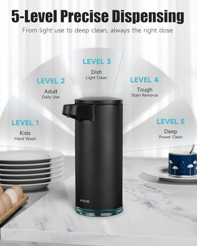 AIKE SensePro Automatic Soap Dispenser 12.8oz Matte Black Coating