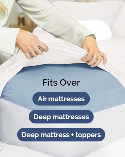Extra Deep King Fitted Sheets Set – White, 2-Pack, 18-24 Inch Deep Pockets - CGK Unlimited Variation of THIS listing
