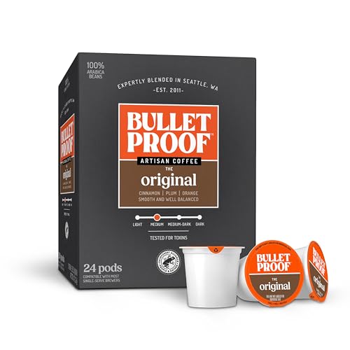 Bulletproof Original Medium Roast Coffee Pods - 24 Count, Single Serve, Sustainable