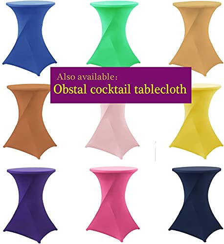 Obstal 5ft Stretch Spandex Table Cover for Standard Folding Tables - Universal Rectangular Fitted Tablecloth Protector for Wedding, Banquet and Party