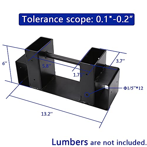 MOFEEZ Black Outdoor Firewood Log Storage Rack Bracket Kit - Adjustable, Heavy Duty Steel