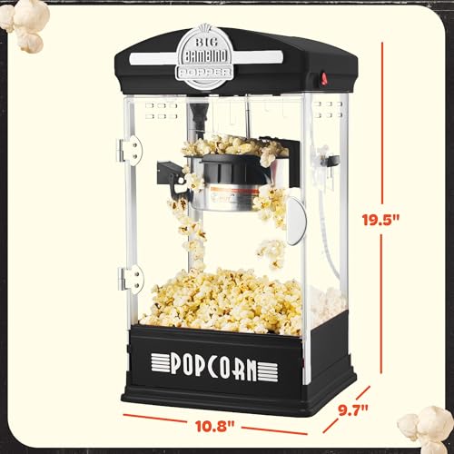 Great Northern Popcorn Big Bambino 4oz Popcorn Machine - Black