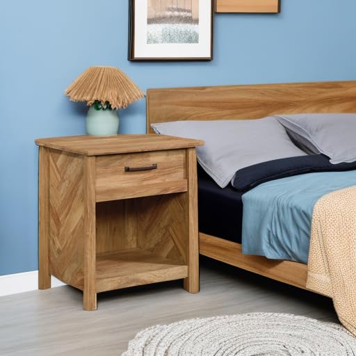 Sauder Cannery Bridge Nightstand with Spacious Drawer - Sindoori Mango Finish