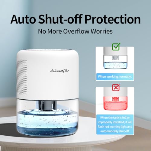 Windangel 44oz Portable Dehumidifier for Home & Small Spaces with Auto-Off & Mood Lights