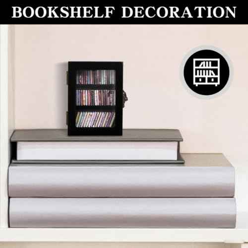 Anxiety Mini Bookshelf Miniature Library Decor with 60pcs Mini Books£¬Small Bookshelf Decoration for Book Lovers,Relieving Gifts to Get Rid of Your Anxiety (Black)