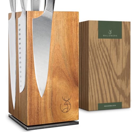 Magnetic Knife Holder with 360° Swivel - Acacia Wood & Strong Magnets