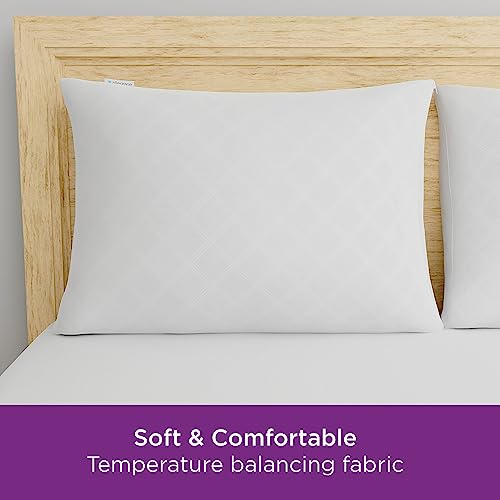 King AllerEase Pillow Protectors Set of 4 - Temperature Balancing, Breathable, Zippered, White