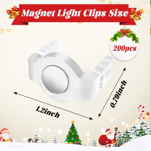 Round-Clear Magnetic Christmas Light Clips 200 Pack for C7 C9 Sockets - UQM