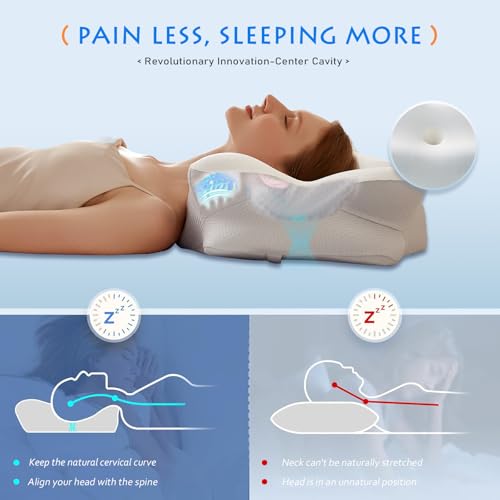 Cooling Gel Neck & Shoulder Pillow Queen - Supportive Cervical Pillow