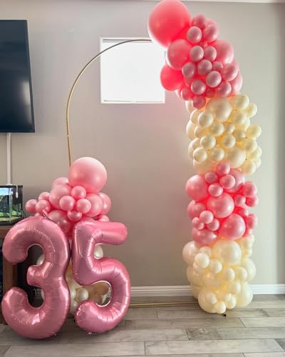 Pearlescent Pink Number 28 Balloons 40 inch, 28 Number Balloons, 28th Birthday Decorations, 28 Year Old Women Pastel Pink Party Supplies