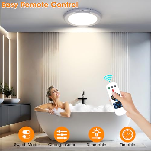 Gotopceed 2-Pack Rechargeable Motion Sensor Ceiling Lights with 3 Color Temperatures