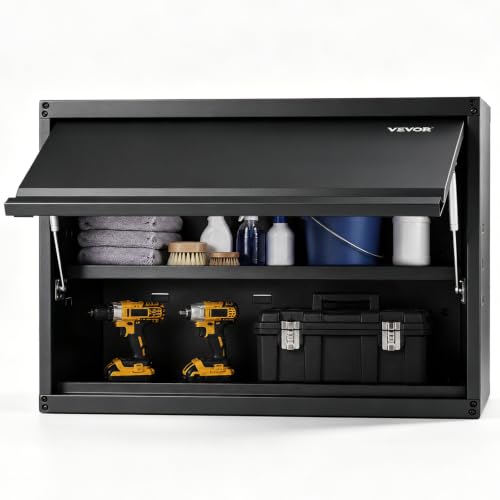 VEVOR Wall-Mounted Metal Storage Cabinet 20'' Flip Up Door, 120lbs Capacity