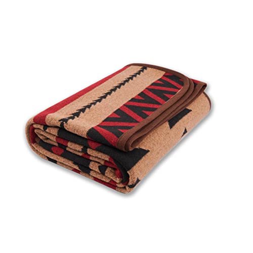 PuTian Merino Wool Camping Blanket 87x63 Kaki Flame Lightweight & Warm