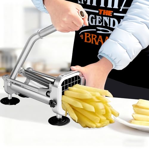French Fry Cutter 1/2 Inch Blades Heavy Duty Potato Slicer with Anti Slip Suction Cups