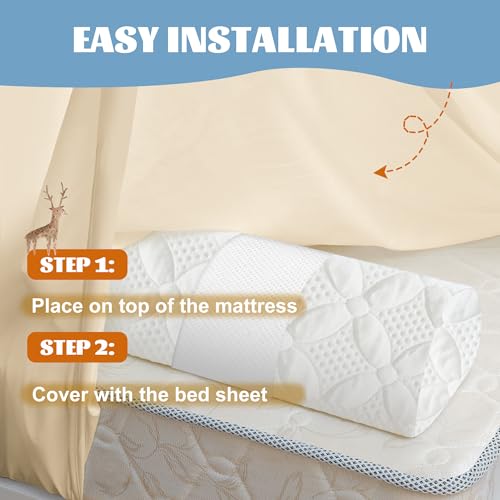 2 Pack Toddler Bed Bumpers Memory Foam Safety Guard Rail for All Bed Sizes