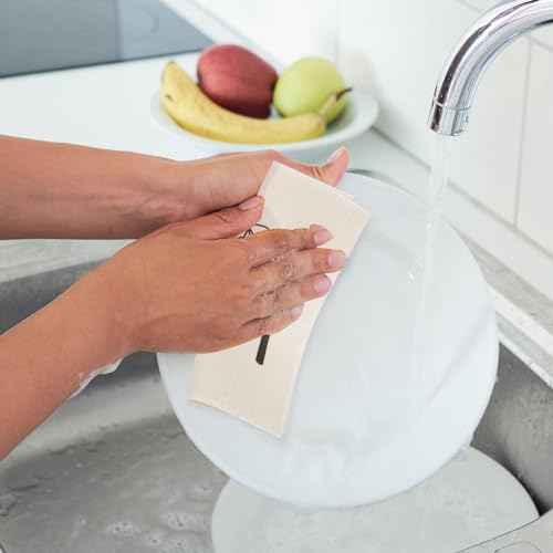 Whaline 6Pcs Christmas Swedish Dishcloths Red Buffalo Plaid Xmas Dish Towels Xmas Tree Snowflake Joy Reusable Absorbent Washable Cotton Kitchen Towels for Xmas Winter Cooking Wiping, 6.7 x 7.7 Inch