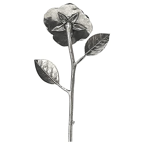 10th Wedding Anniversary Keepsake Rose - Tin Pewter Handmade Gift