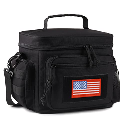 ATRIPACK Black Medium Tactical Lunch Box 12L Leakproof Cooler with Pockets