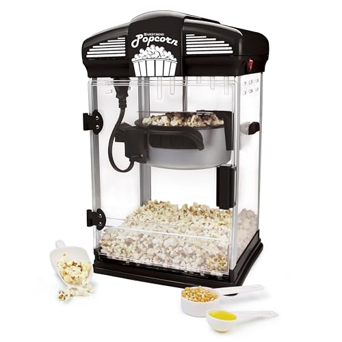 Popcorn Maker Machine 4 Qt. Stir Crazy Popcorn Popper with Nonstick Kettle - Black