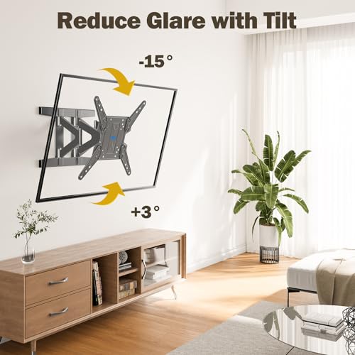 Ultra Slim TV Wall Mount Bracket for 26-75 Inch TVs - Full Motion, Level & Swivel, Space-Saving Design