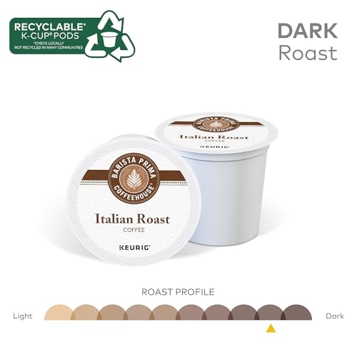 Italian Roast Coffee K-Cup Pods - Dark Roast, 24 Count (Pack of 4) - Barista Prima