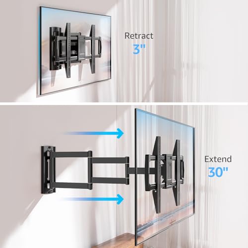 Indoor Full Motion TV Wall Mount with 30-Inch Extension for 42-75 Inch TVs - Corner Articulating Bracket