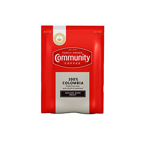 Community Coffee 100% Colombia Pre-Measured Packs, Medium Dark Roast,