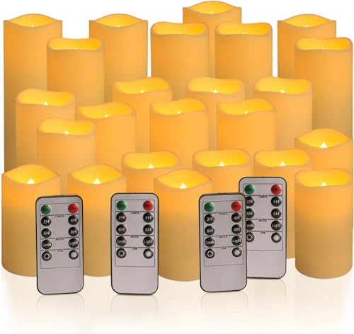 24-Pack LED Flameless Candles with Remote Control - Flickering Electric Candles for Holidays & Events