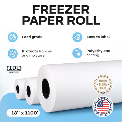 Freezer Paper Roll 18 x 1100 Feet - Food Preservation & Craft Use - White - IDL Packaging