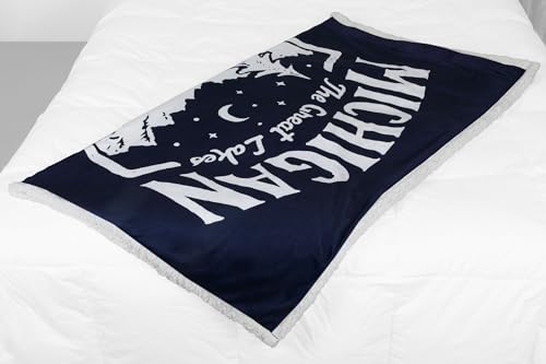 Michigan Shield Sherpa Blanket - Cozy 50x60 Throw for Home & Michigan Pride