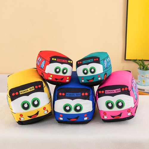 13.8 Inches Car Plush Toy Simulation Bus Cute Cartoon Pillow Filling Car Plush Pillow Toy Gift Children's Birthday (Yellow)