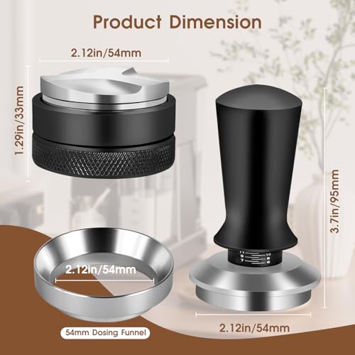 Reoszeank 54mm Espresso Accessories Kit for Breville - Tamper, Distributor, Dosing Funnel