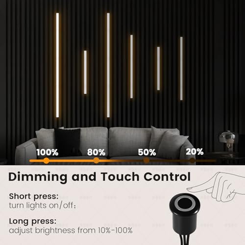 LED Recessed Lighting Kit for Wall Panels 6pcs Slat Lights