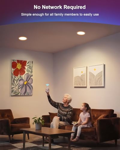DUSKTEC 6 Inch Canless Recessed Lighting Kit - Color Changing, Remote Control, 12 Pack