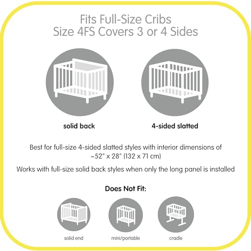 BreathableMesh Crib Liner for Full-Size Cribs - Sand Beach, Deluxe 4mm Mesh, 3 & 4 Sides