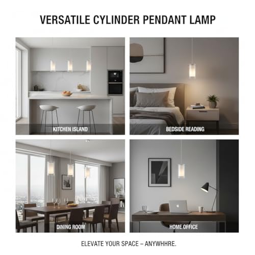 White 3-Pack Pendant Lights for Kitchen Island Adjustable Height Brushed Nickel