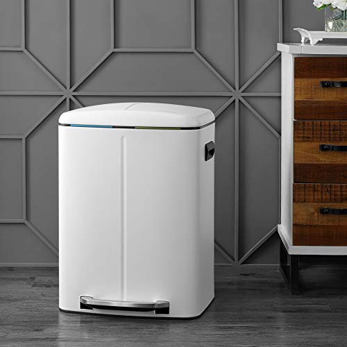 happimess 10.6 Gal Double Bucket Step Trash Can - Cotton White