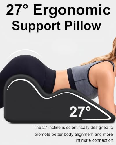 HOMEPAC Memory Foam Couples Pillow 27° Ergonomic Wedge Support Black